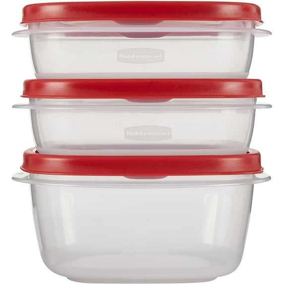 Rubbermaid Easy Find Lid 3 Cup & 5 Cup Plastic Food Storage Containers, Set of 3