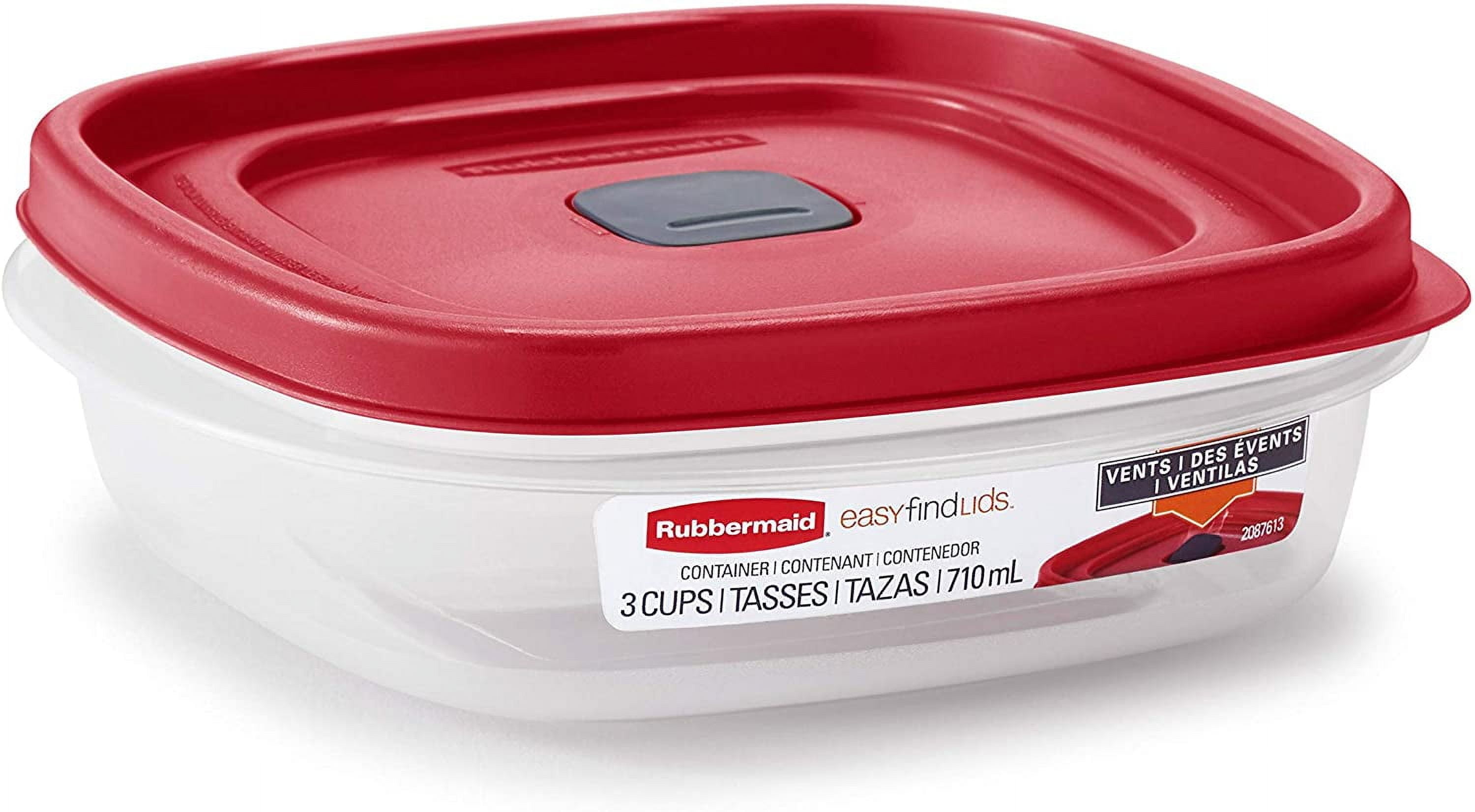 Rubbermaid Easy Find Lid 3 Cup Square Plastic Food Storage Container