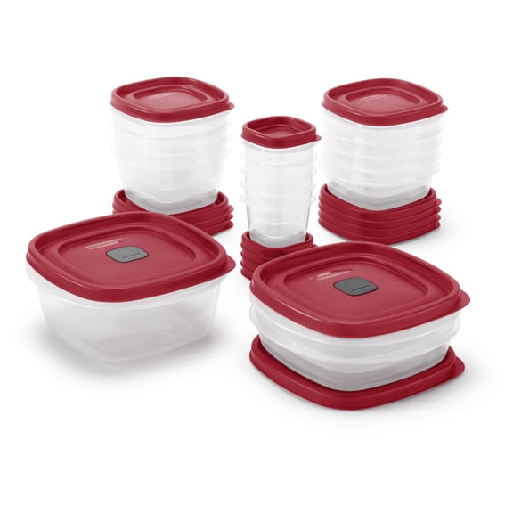 Rubbermaid Easy Find Lid 34 Pc Set of Food Storage Containers with Vented Lids, Plastic Food Storage Containers with Easy Find Lids, Great for Leftovers, Meal Prep & Organization