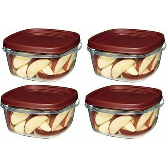 Rubbermaid Easy Find Lid Food Storage Container Square 5 Cup Value Pack Of 4 Containers