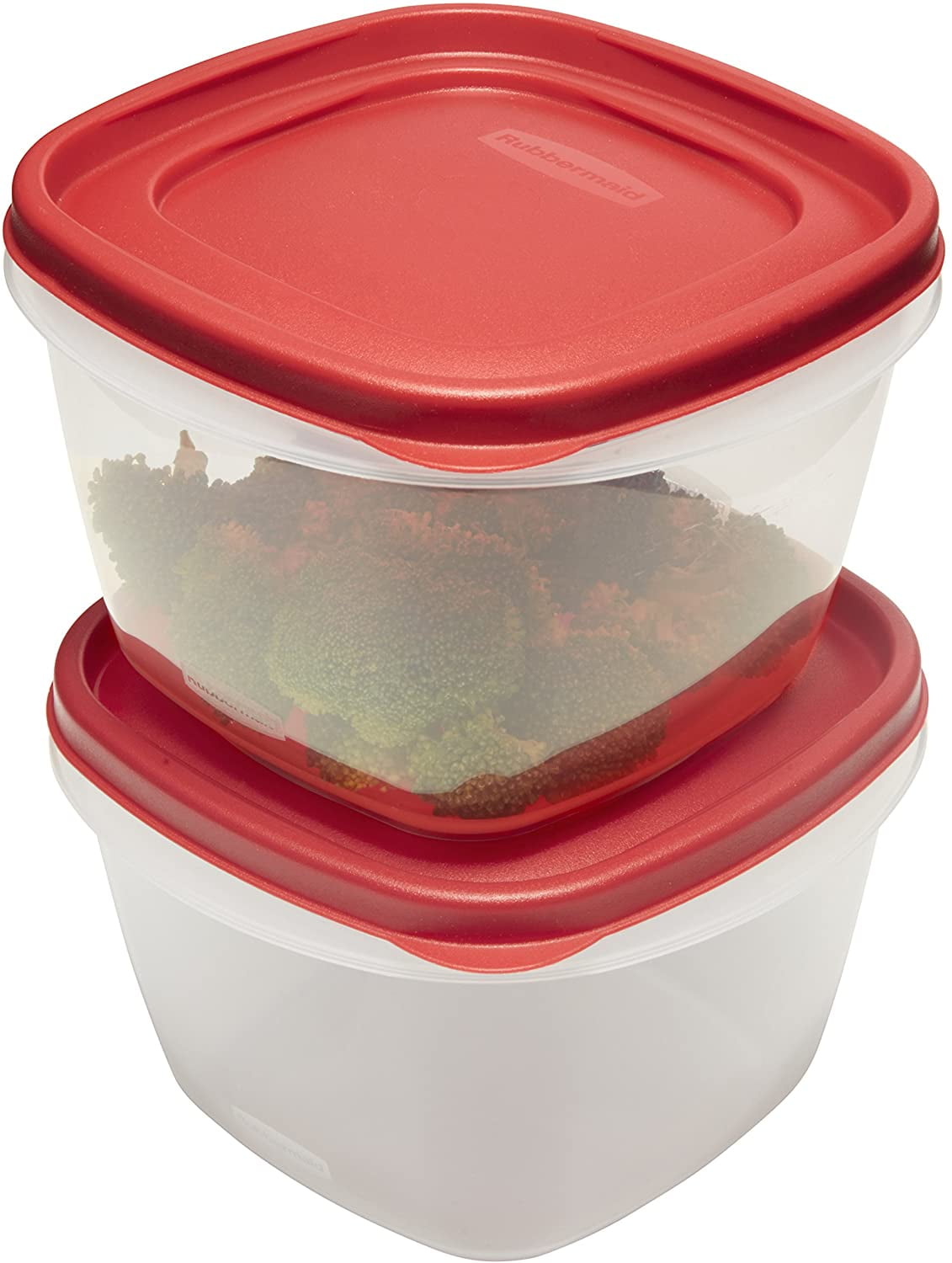 Set of 2 Rubbermaid Servin' Saver Rectangular Storage Containers Almond  Lids 6 7 Cups and 9 12 Cups 