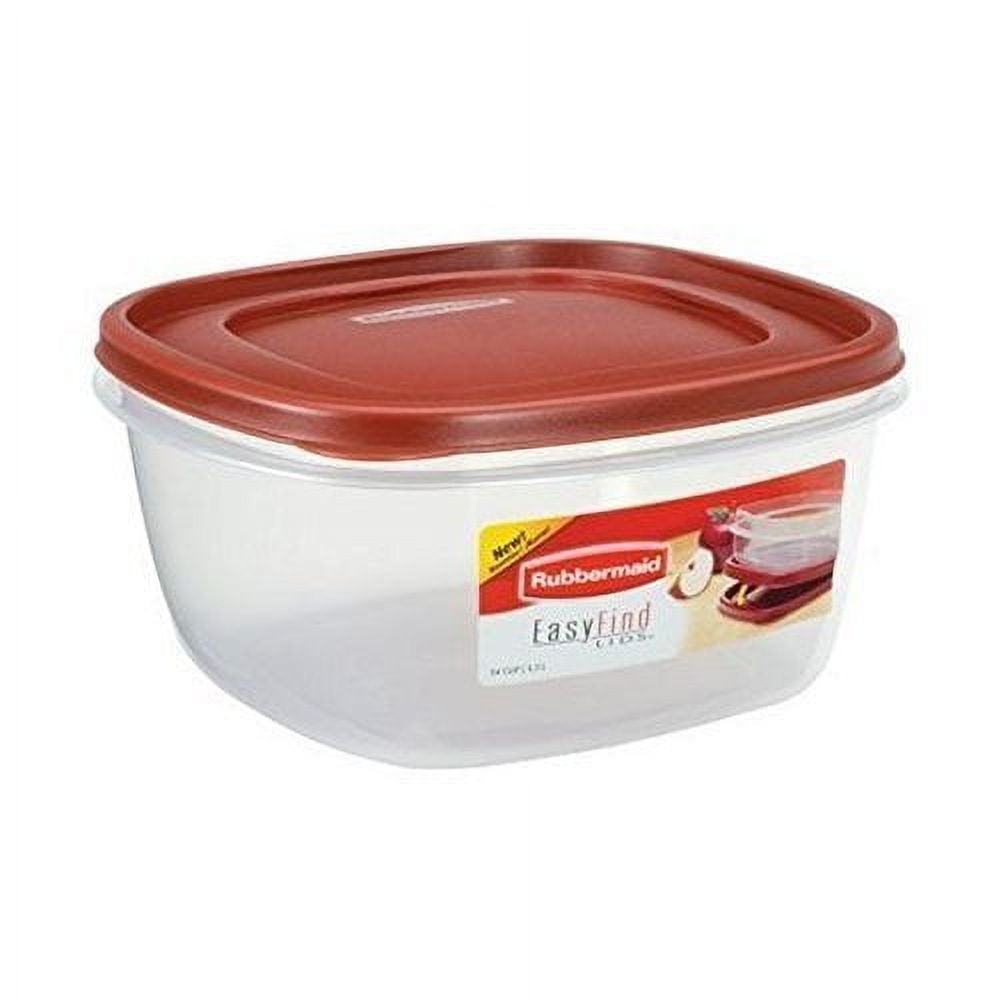Rubbermaid Lock-Its Square Food Storage Container with Easy Find Lid, 14  Cup, Racer Red