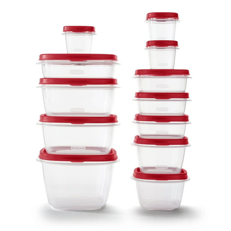 Plastic Food Storage Container SE - Pack of 24 - Red