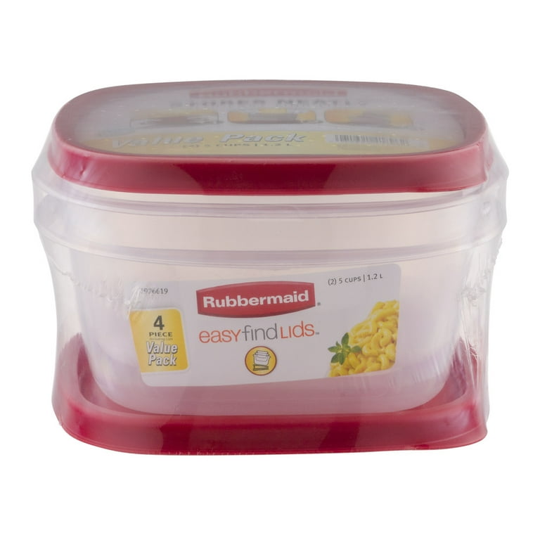 Rubbermaid Easy Find Lids 5 Cup Food Storage Containers, 2 count