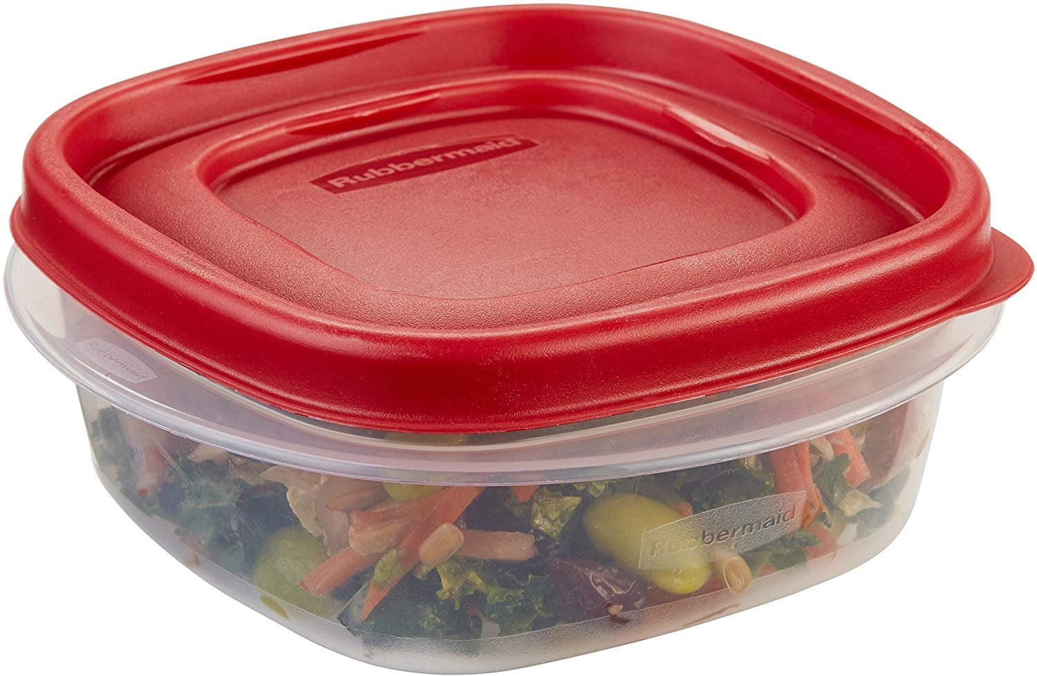Rubbermaid Lock-Its Square Food Storage Container with Easy Find Lid, 2  Cup, Racer Red