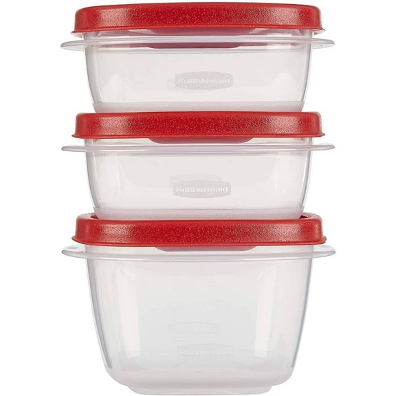 Rubbermaid Easy Find Lids Food Storage Containers, Racer Red, 6-Piece Set