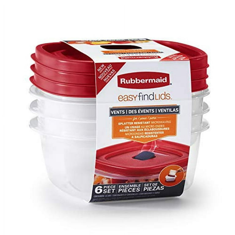 Rubbermaid Easy Find Lids Food Storage-Containers, Racer Red, 50 Piece Set