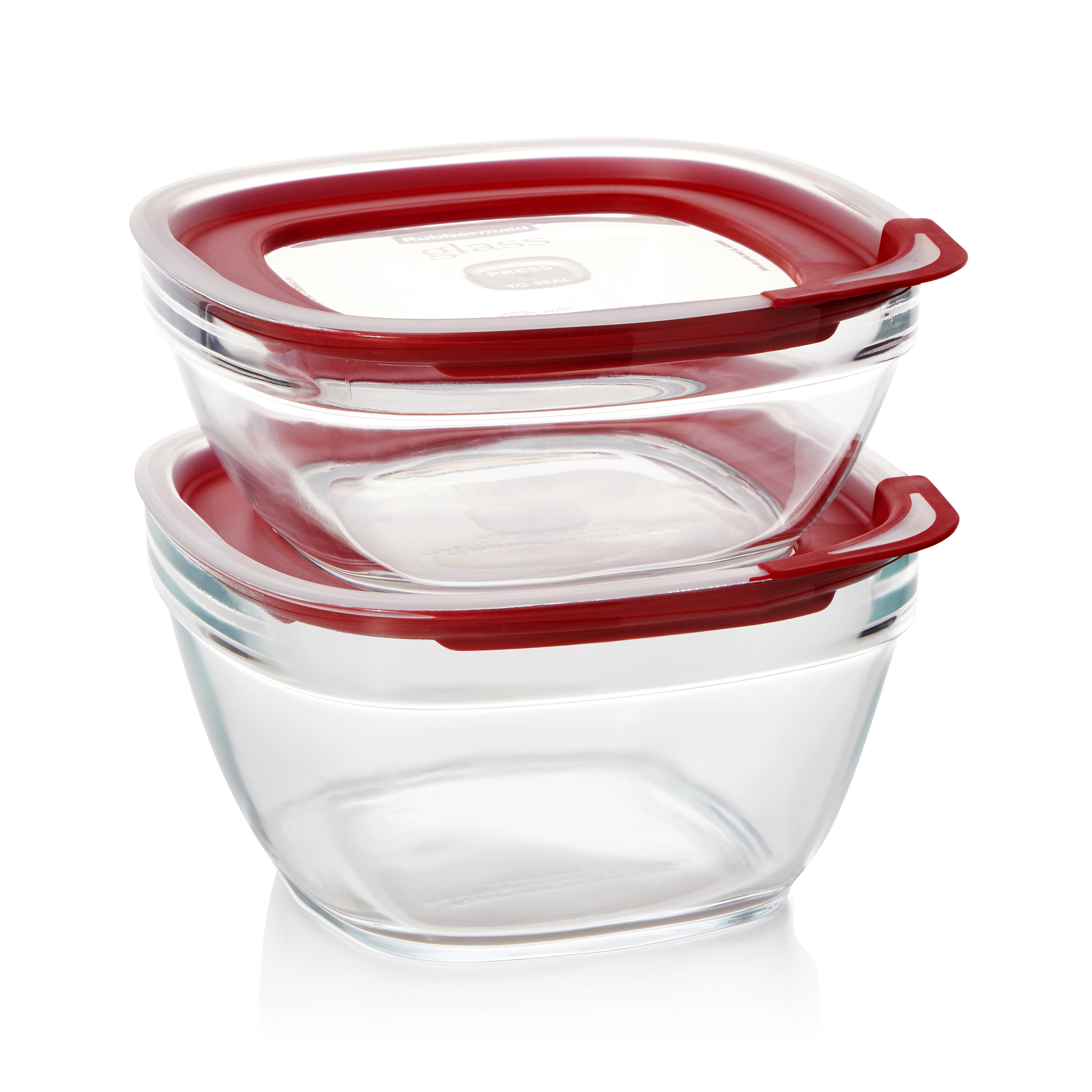 Rubbermaid, Kitchen, Rubbermaid Glass Food Storage Containers Easy Find  Vacuum Sealed Lids Set Of 4