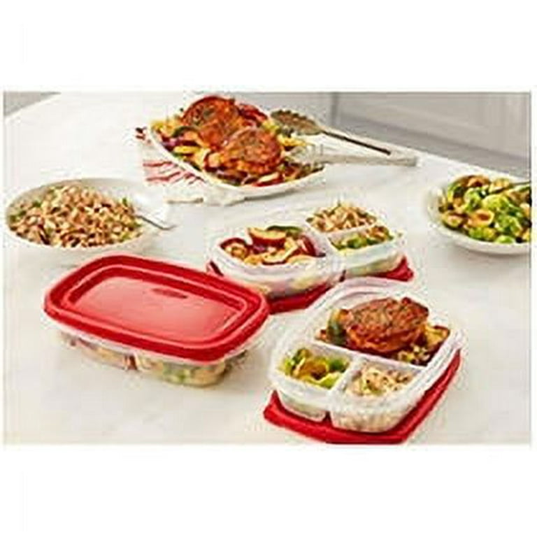 Rubbermaid Easy Find Lids Food Storage Container, 14 Cup, Red 2 Pack