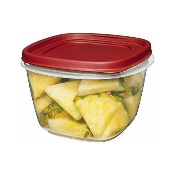 Rubbermaid Easy Find Lids Square 7 Cup Food Storage Container Clear Base (Pack Of 3)