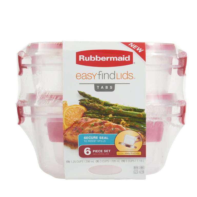 Rubbermaid Easy Find Lids Food Storage Containers – Red – 6-Piece Set