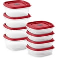 thumbnail image 1 of Rubbermaid Easy Find Vented Lids Food Storage, Set of 8 (16 Pieces Total) Plastic Meal Prep Containers, 8-Pack, Racer Red, 1 of 5