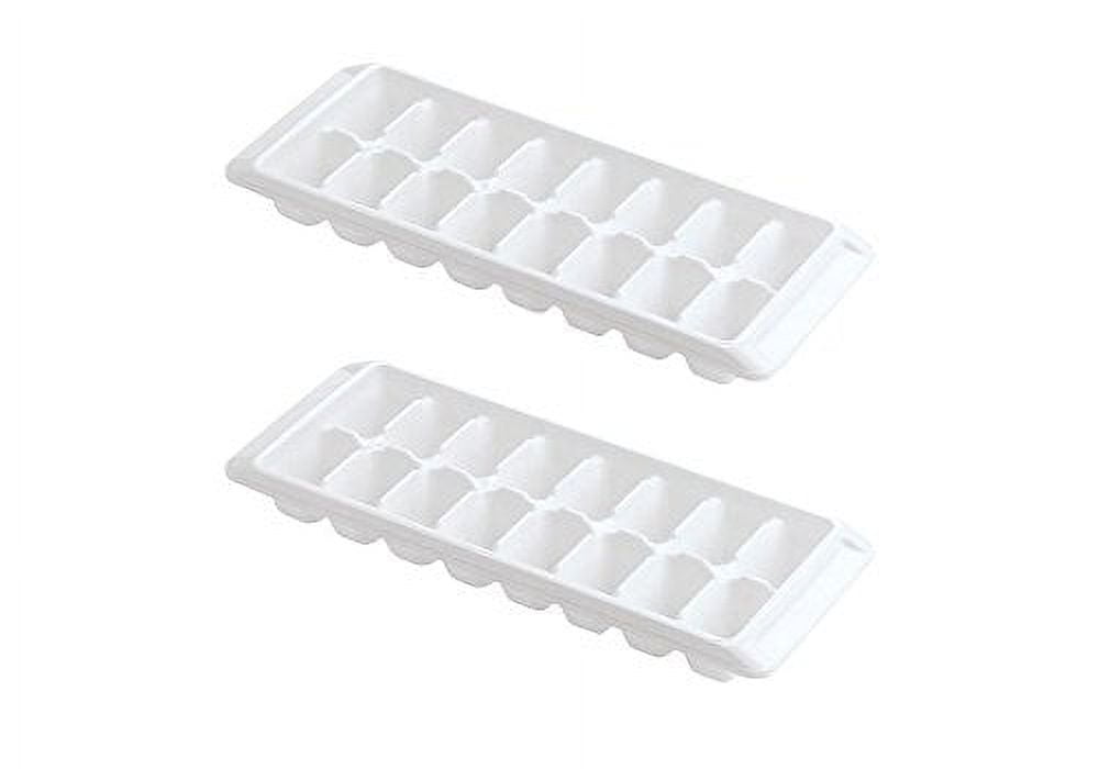 ipawbe Ice cube Tray with Lid, 2*32 Stackable Ice Trays for Freezer with Ice  Bin, Scoops, Tongs, Ice Molds Press to Release All Ice Blu