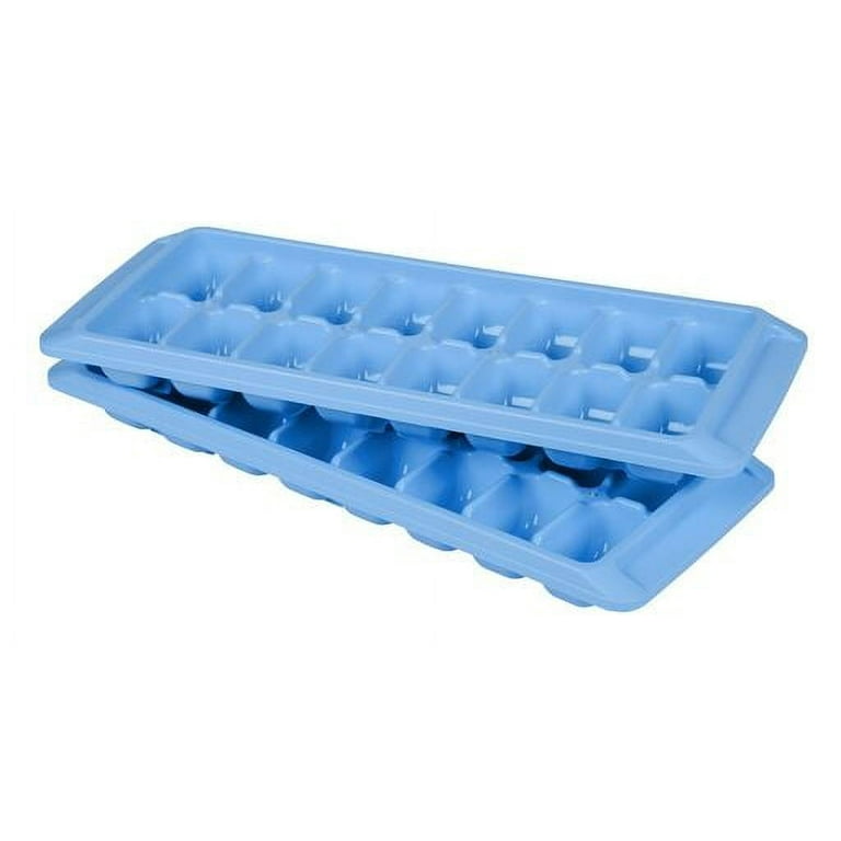 16 Compartment Square Plastic Stackable Ice Cube Tray with Snap-on Cover,  Blue, 1 Unit - Kroger