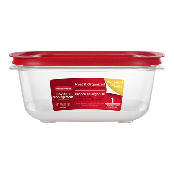 Rubbermaid 14.66-Cup EasyStore Square Container, Food Storage Container, Food Storage Container with Lids, Best Used for Leftover Storage and Reheating
