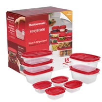 Rubbermaid EasyStore Medium Rectangle Containers, 18-Piece Set, Food Storage Containers, Food Storage Containers with Lids