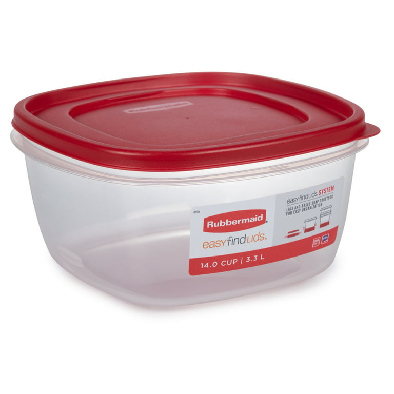 Rubbermaid EasyFindLid, 14 Cup, Square Plastic Food Storage