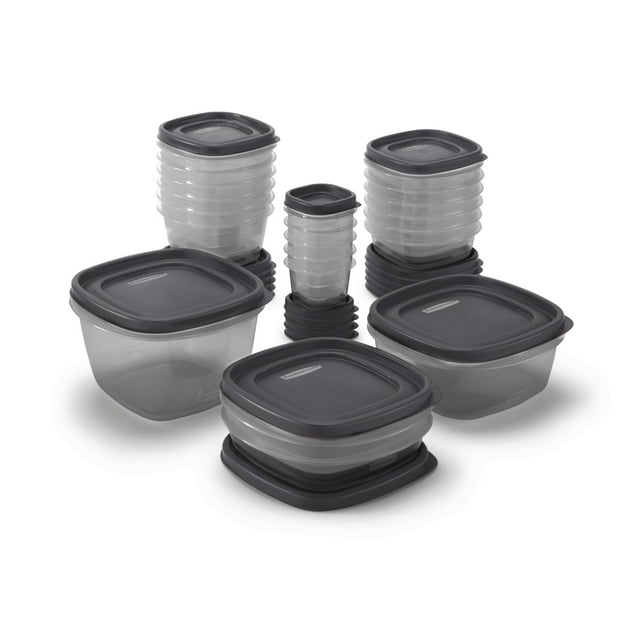 Rubbermaid EasyFindLids 24 Piece Food Storage Containers Variety Set, Gray