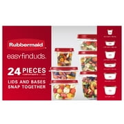 Rubbermaid EasyFindLids 24 Piece Food Storage Containers Variety Set, Red