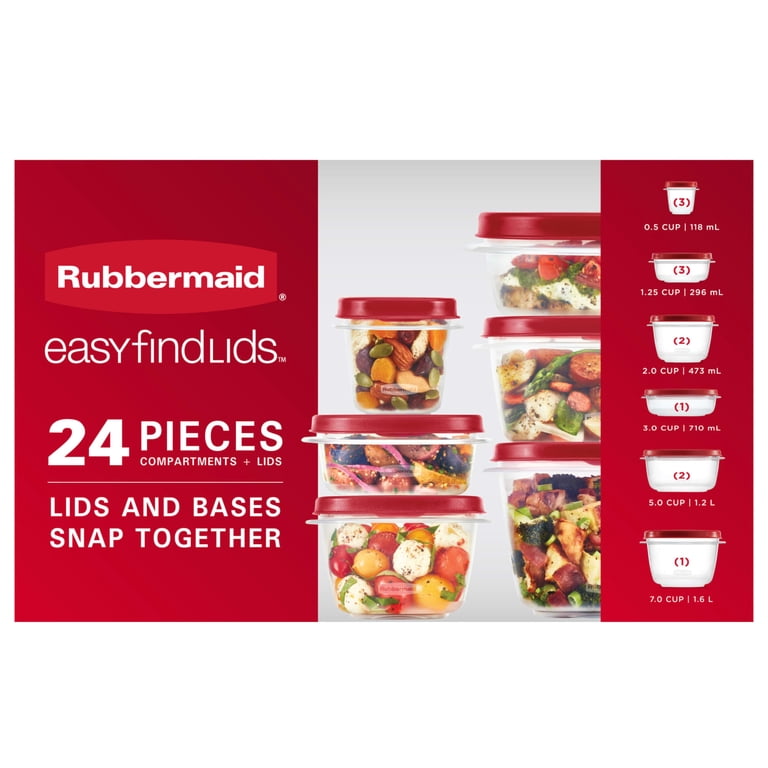 Amway Storage ware by Rubbermaid 7点セット Rubbermaid, Easy Find Lids Food Storage Containers, 24 Piece Set