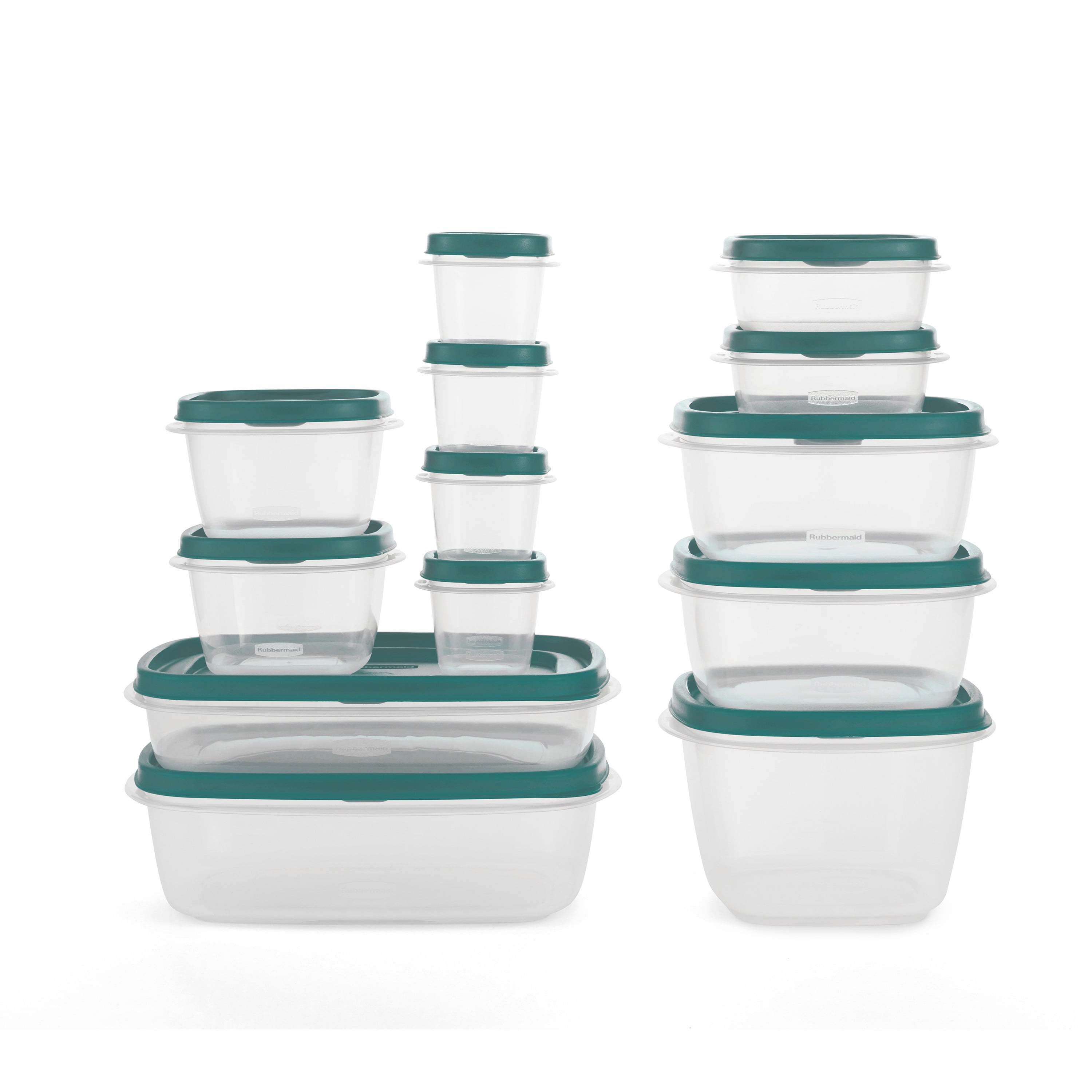 Rubbermaid EasyFindLids 26 Piece Plastic Food Storage Container Set with  Vents, (39.5 Cup), Blue Spruce 