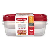 Rubbermaid EasyFindLids Food Storage Container Value Pack with Lids, 1-8.5 (2.0 Liter) Cup, 1-5.5 Cup (1.3 Liter)