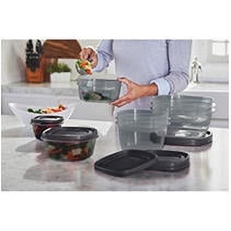 Rubbermaid EasyFindLids Food Storage Containers, SilverShield