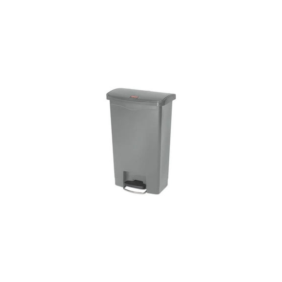 Rubbermaid - FG1883602 - Slim Jim Resin Step-On Container, Front Step Style, 13 gal, Gray