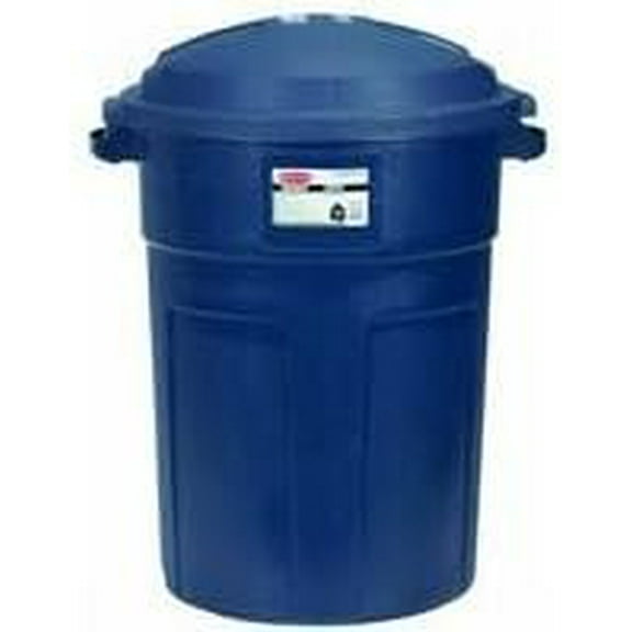 Rubbermaid Roughneck Garbage Can FG289487BLAZB - Non-Wheeled, Plastic - 32 Gal, Blue