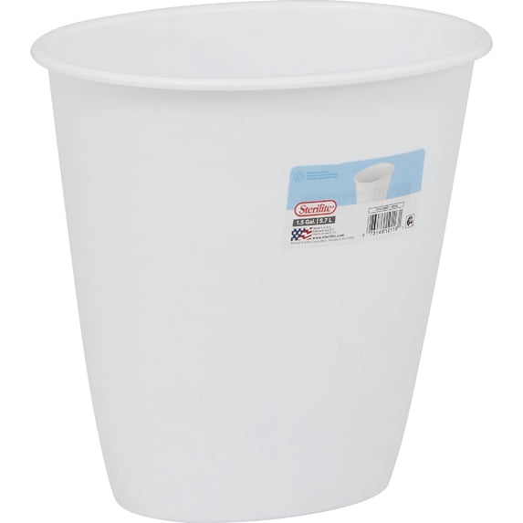 Rubbermaid FG295300WHT 6 Quart White Vanity Wastebaskets