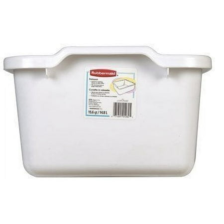 Rubbermaid - FG2970ARWHT (White Dishpan), (15 Inches) (15.6 Quart Capacity Width 1.45 Pounds), (2-Pack)