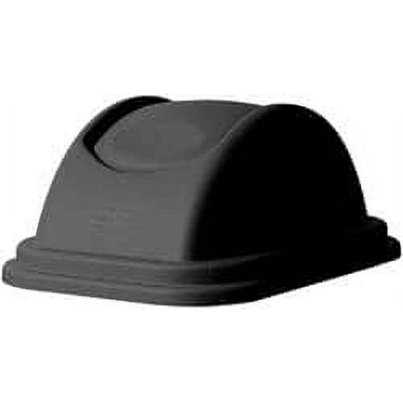 Rubbermaid FG306700BLA Black Dome Lid for Rectangular "Untouchable" Trash Cans