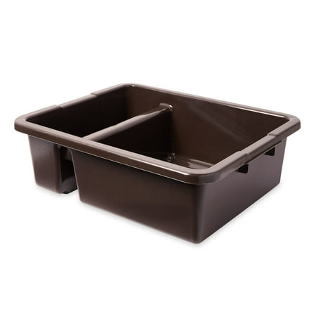 Rubbermaid Commercial Divided Bus/Utility Box, 7gal, Brown