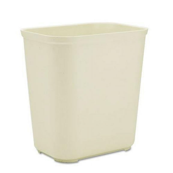 Rubbermaid Fire-resistant Wastebasket, Rectangular, Fiberglass, 7 Gal, Beige