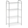 thumbnail interactive-video image 1 of Rubbermaid Freestanding 4-Tier Multipurpose Wire Shelving Unit, Satin Nickel, 1 of 9