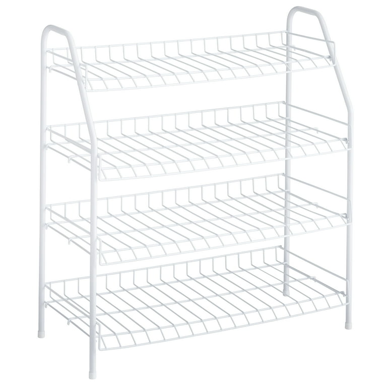 Black 4-Tier Wire Shoe Rack