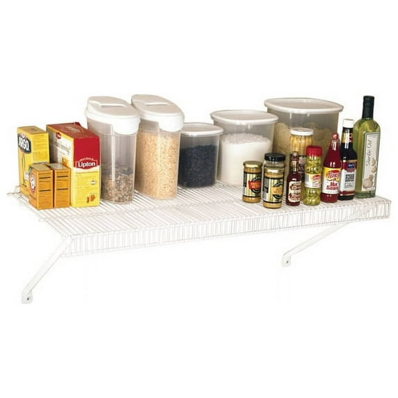 Rubbermaid Freestanding Tight Mesh Steel White Storage Shelf, 30 lbs Capacity