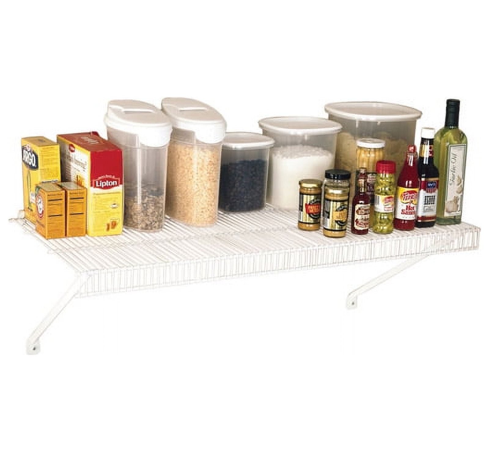 Rubbermaid Freestanding Tight Mesh Steel White Storage Shelf, 30 lbs Capacity