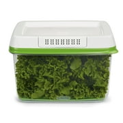 vacane Produce Saver with Lids, 2 Piece Fruit Vegetable Storage Container  with Vents Stackable Fridge Drawers Organizer Salad Lettuce Keeper For