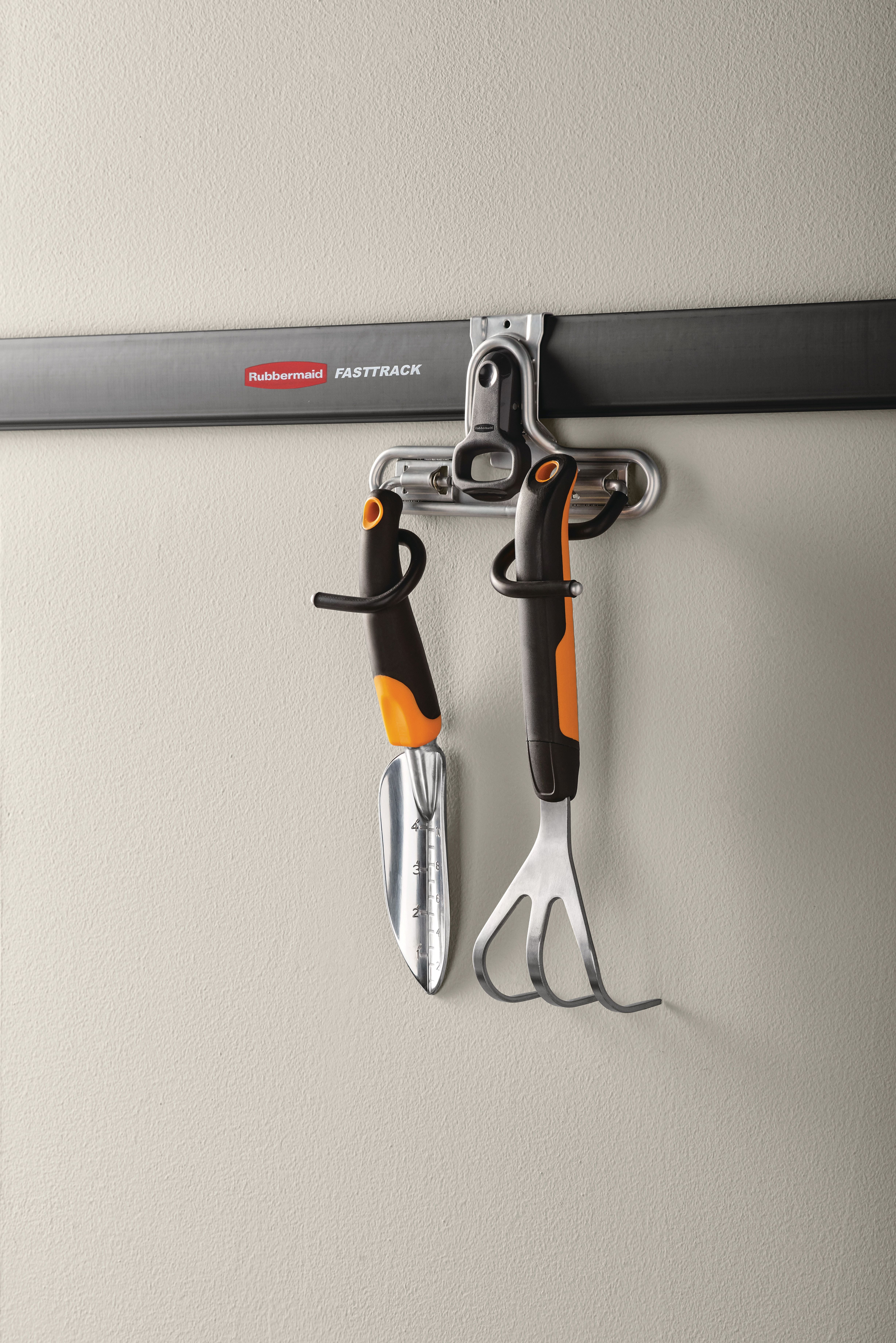 Rubbermaid Garage FastTrack Rail Dual Handle Hook Bundle, 2-Pack, Satin Nickel