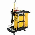 thumbnail image 1 of Rubbermaid HYGEN Microfiber High Capacity Janitor Cart with Color Coded Pails - Advanced Cleaning and Organization, 1 of 3