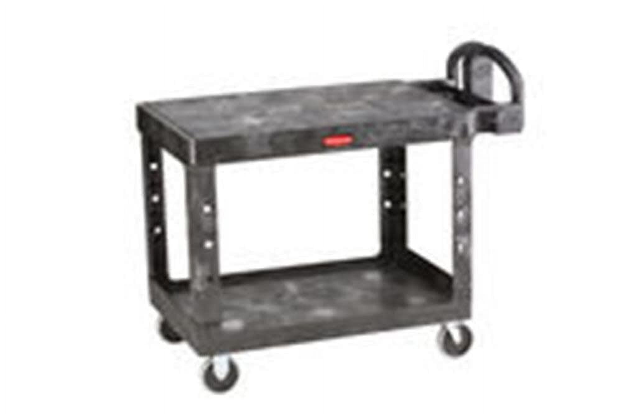 Medium Black Structural Foam 2-Shelf Utility Cart