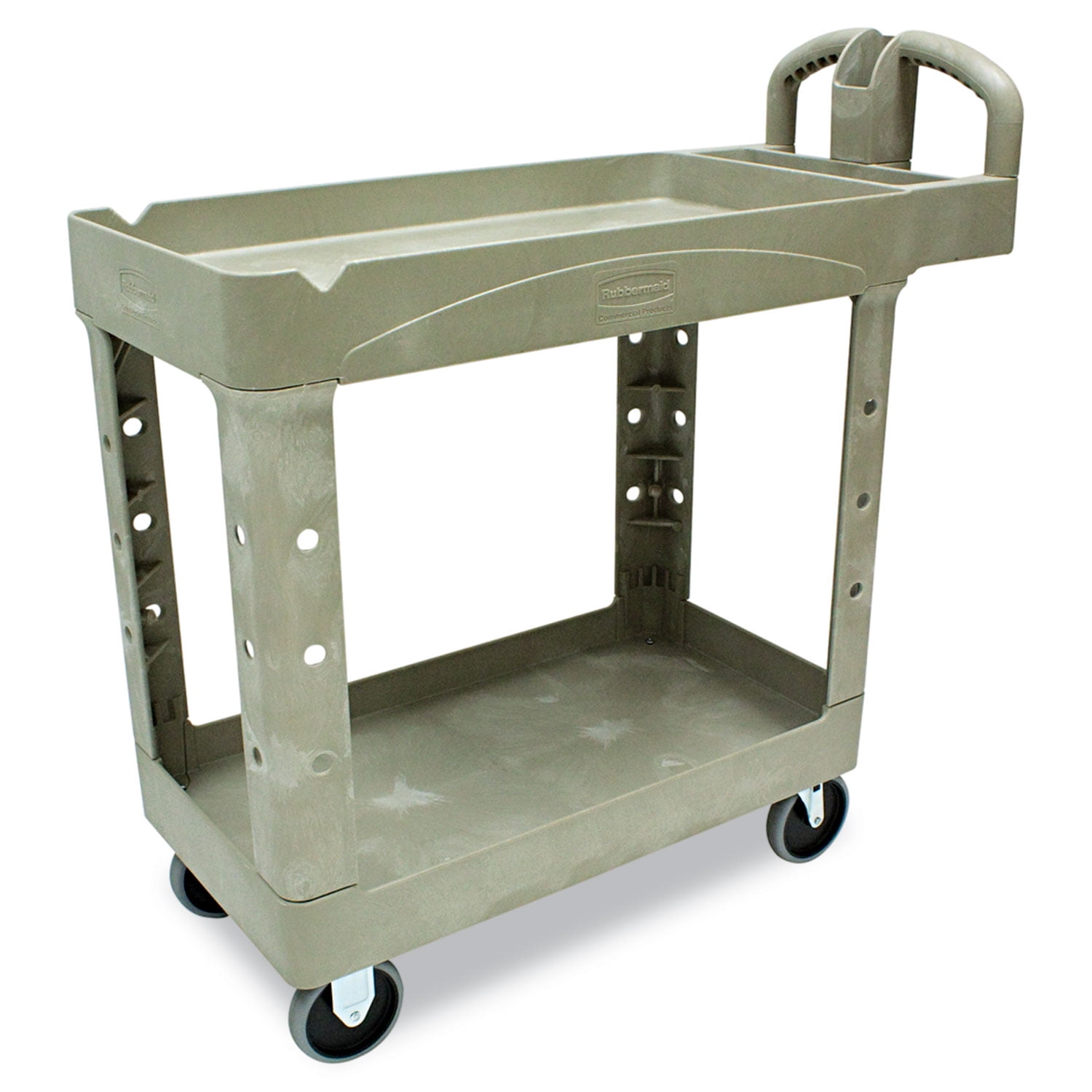 Rubbermaid Heavy-duty Utility Cart, Two-shelf, 17.13w X 38.5d X 38.88h, Beige