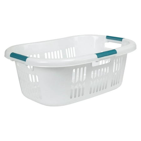 Rubbermaid Hip Hugger Laundry Basket FG299787WHT 3 Handle 1.5 Bushel White