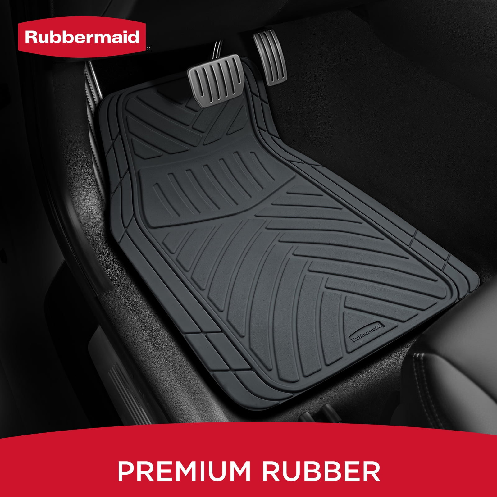 Rubbermaid Car Floor Mats Set, Lightweight Floor Mats,All-Weather Rubber  Car Mats, Non-Slip, Easy to Clean, Universal Fit for Cars, Trucks & SUVs, Gray