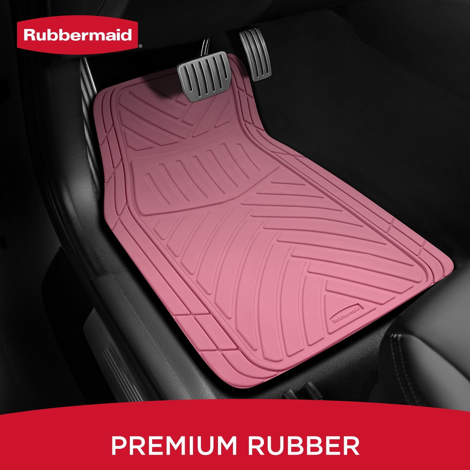 Rubbermaid Car Floor Mats Set, Lightweight Floor Mats,All-Weather Rubber  Car Mats, Non-Slip, Easy to Clean, Universal Fit for Cars, Trucks & SUVs, Pink