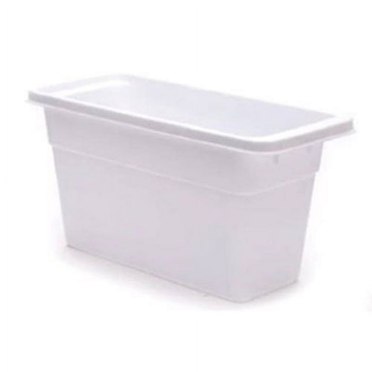 Tribello Ice Cube Bin Freezer Ice Bucket - White Plastic Breastmilk Storage Container, Organizer Trays, with Handles, Freezer/Dishwasher Safe, and