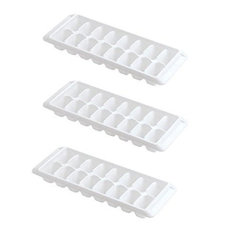 Deyuer 1 Set Ice Cube Tray Large Capacity Multi-layered Flexible Stackable  No Odor Widely Used Dustproof 36 Grids Cocktail Ice Cube Maker Tray Set  Kitchen Supplies,White A 