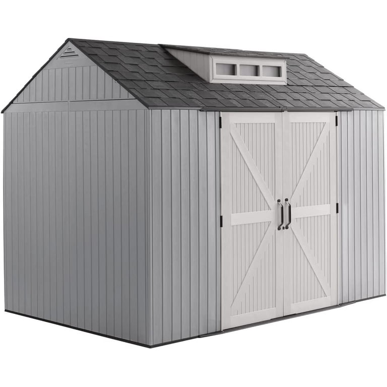 Rubbermaid Resin Garden Storage Shed, x 7ft, Gray, Big