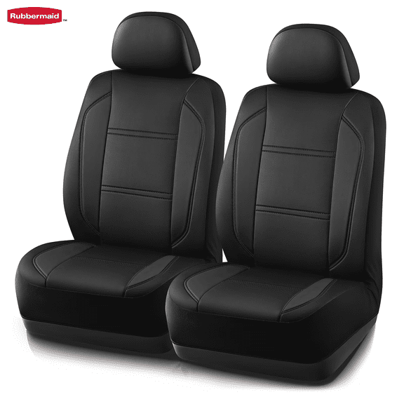 Rubbermaid Leather Car Seat,Sport-Style Car Seat Cover,Breathable,Easy to Clean,Universal Fit for Cars,Trucks and SUVs Black